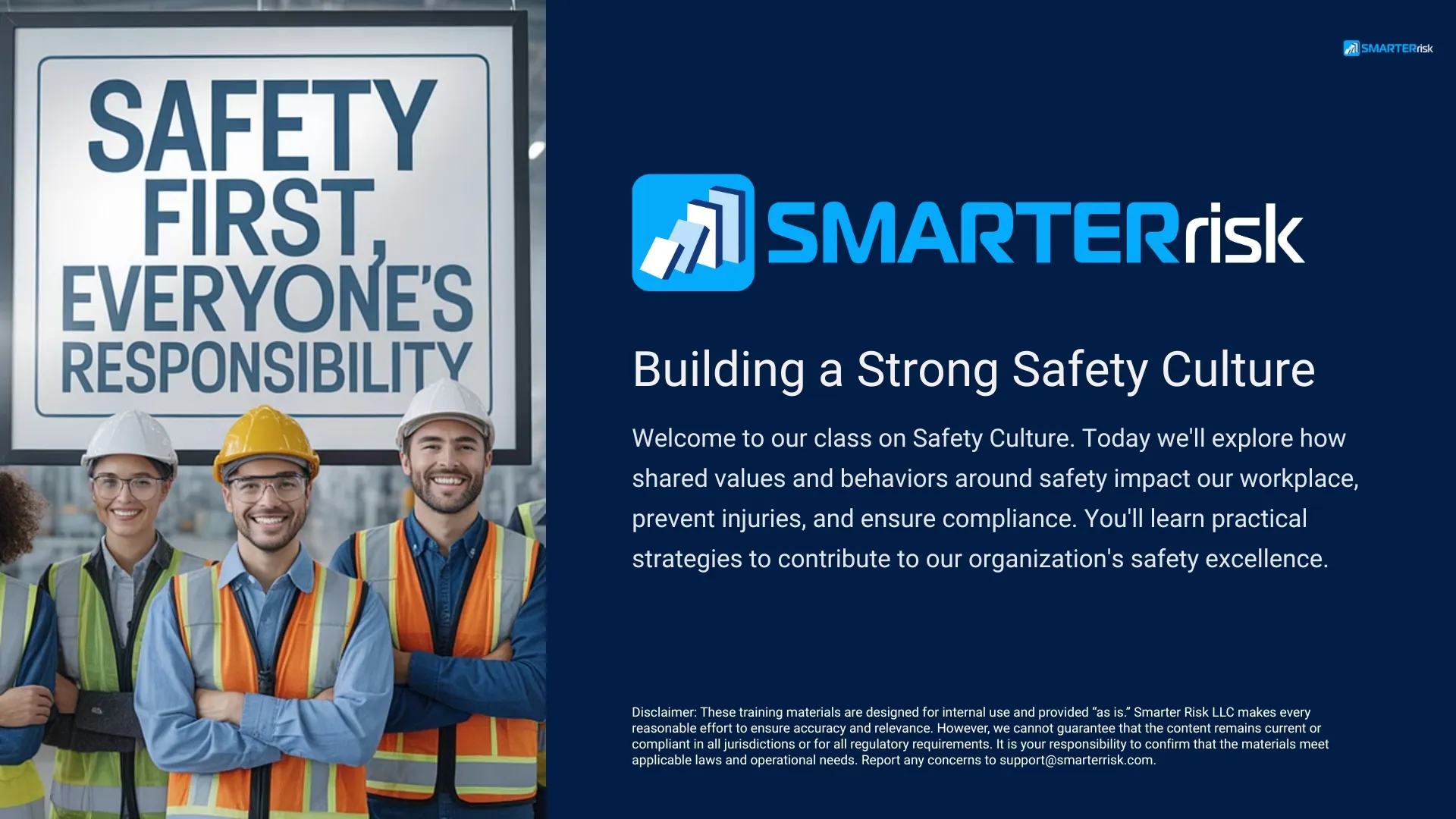 Building a Strong Safety Culture