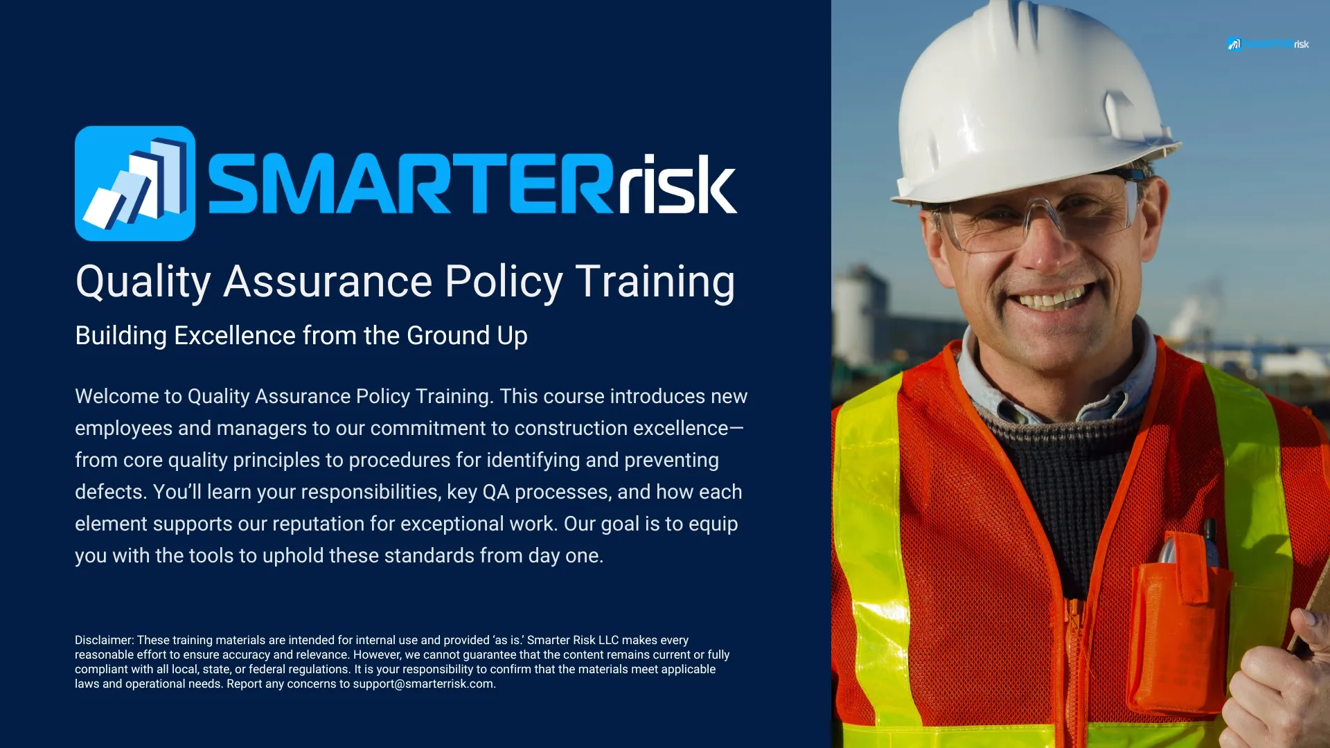 Quality Assurance Training: Construction QA/QC Procedures