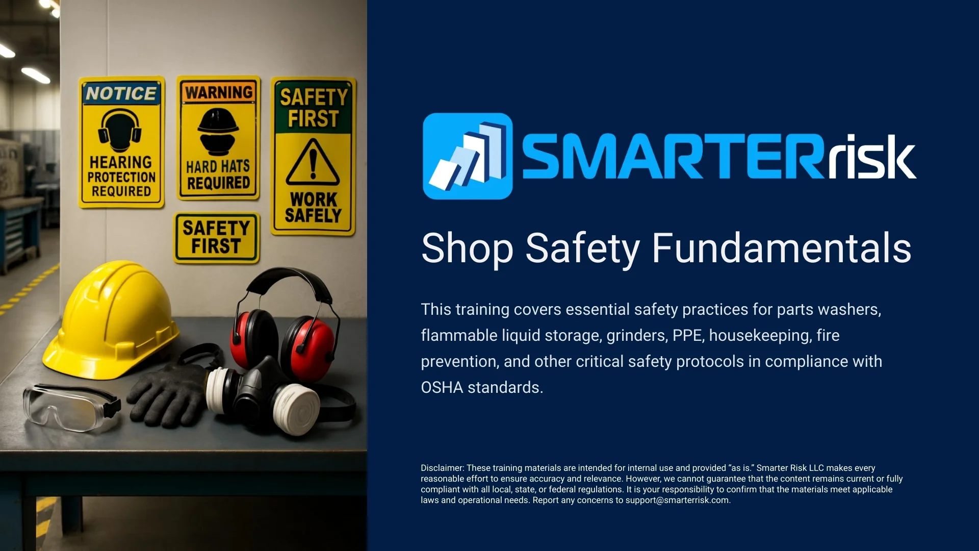 Workshop Safety Training